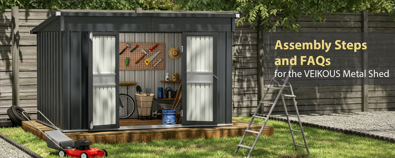 Detailed Assembly Steps and FAQs for the VEIKOUS Metal Shed