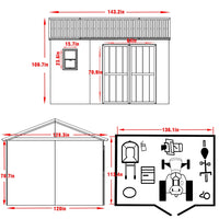 VEIKOUS Wooden Outdoor Storage Shed for Garden Tools 10 x 12