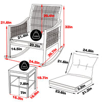 3 piece rocking chair patio set