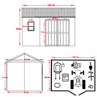 VEIKOUS Wooden Outdoor Storage Shed for Garden Tools