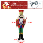 VEIKOUS 5FT Christmas Holiday Nutcracker Decoration Outdoor with Lights and Ground Stake