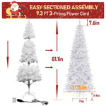 VEIKOUS Artificial Christmas Tree White for Home Holiday Decor, Pre-Lit 6ft/7.5ft