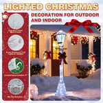 Veikous 6 ft Tall Pre-Lit Energy-Efficient LED White LAMP-Post, Christmas Holiday Outdoor Lighted Decoration for Yard