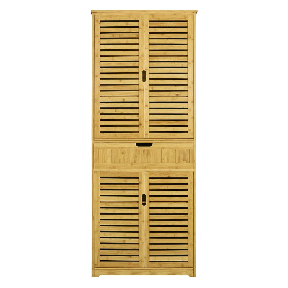 VEIKOUS 72" Kitchen Pantry Cabinet Bamboo