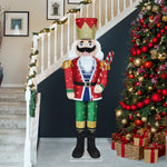 VEIKOUS 5FT Christmas Holiday Nutcracker Decoration Outdoor with Lights and Ground Stake
