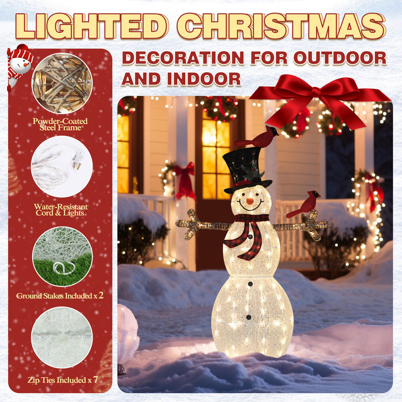 VEIKOUS Lighted Outdoor Christmas Decoration for Yard, Outdoor Snowman Holiday Decor with Lights