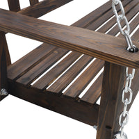 VEIKOUS Outdoor Swing Bench for Porch, 2-Person Wood Porch Swing with Heavy Duty Chains