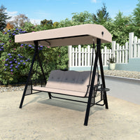 Patio Swing Chair with Canopy, Beige