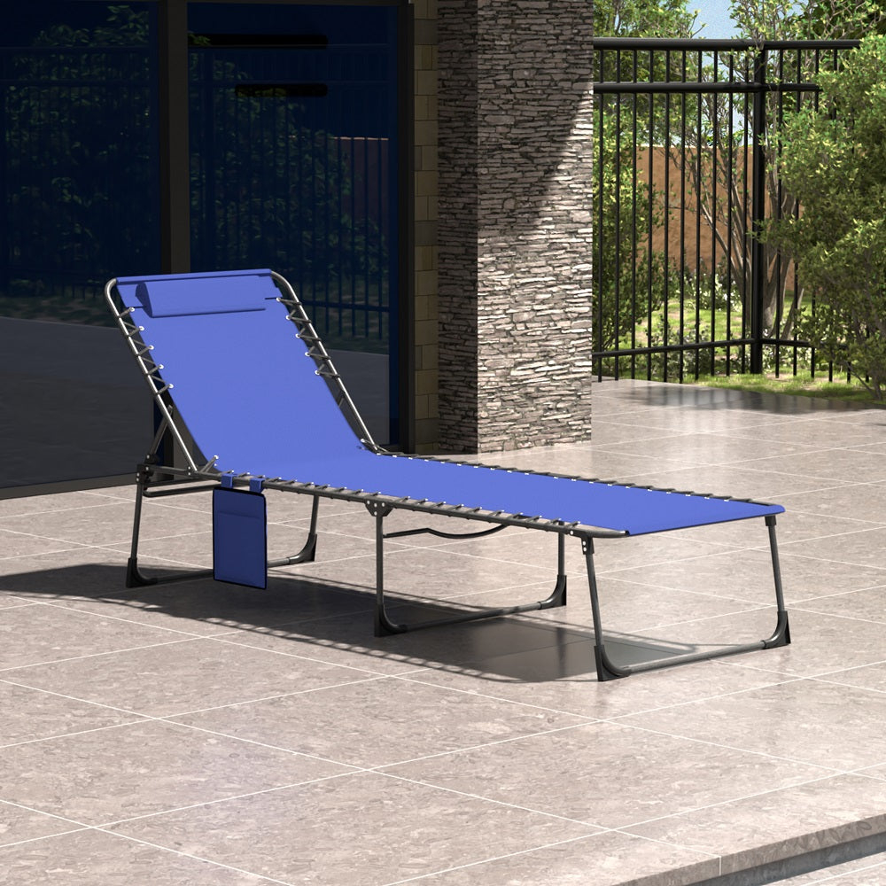 VEIKOUS Folding Chaise Lounge, Blue