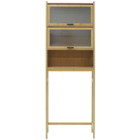 VEIKOUS Toilet Storage Cabinet for Bathroom, Bamboo Over Toilet Organizer