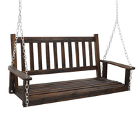 VEIKOUS Outdoor Swing Bench for Porch, 2-Person Wood Porch Swing with Heavy Duty Chains