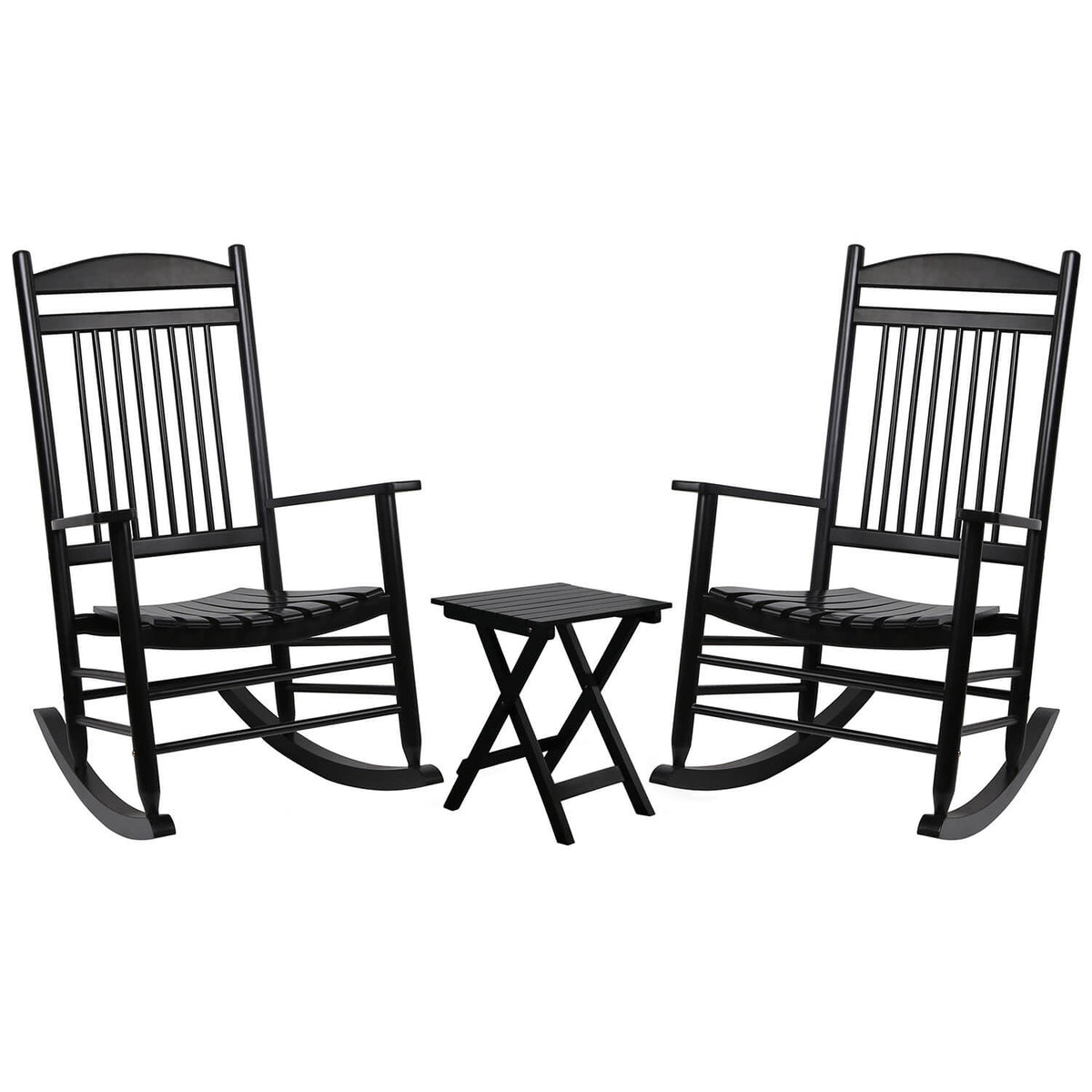 black wood outdoor rocking chair