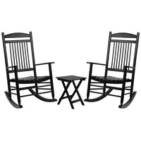black wood outdoor rocking chair