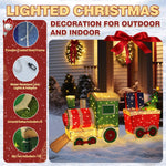 5FT Outdoor Christmas Decorations Lighted Train Set