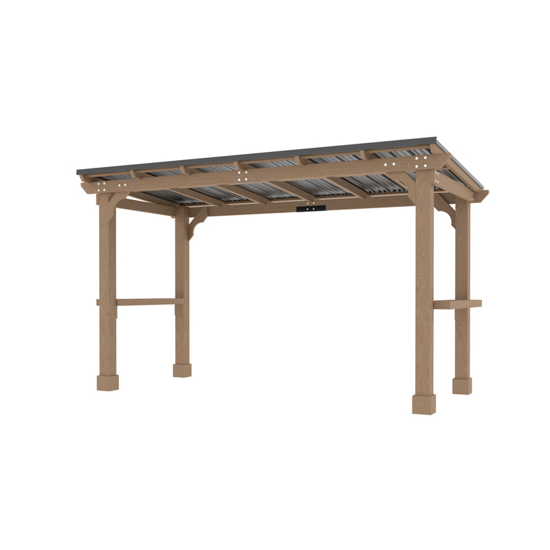 VEIKOUS Multiple Sizes Wooden Grill Gazebo with Sloping roof, BBQ Canopy for Outdoor Patio