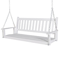 VEIKOUS Outdoor Swing Bench for Porch, 2-Person Wood Porch Swing with Heavy Duty Chains