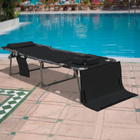 VEIKOUS Outdoor Chaise Lounge Chair with Adjustable Backrest, Black