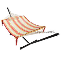 VEIKOUS Free-Standing Hammock, Red Strips