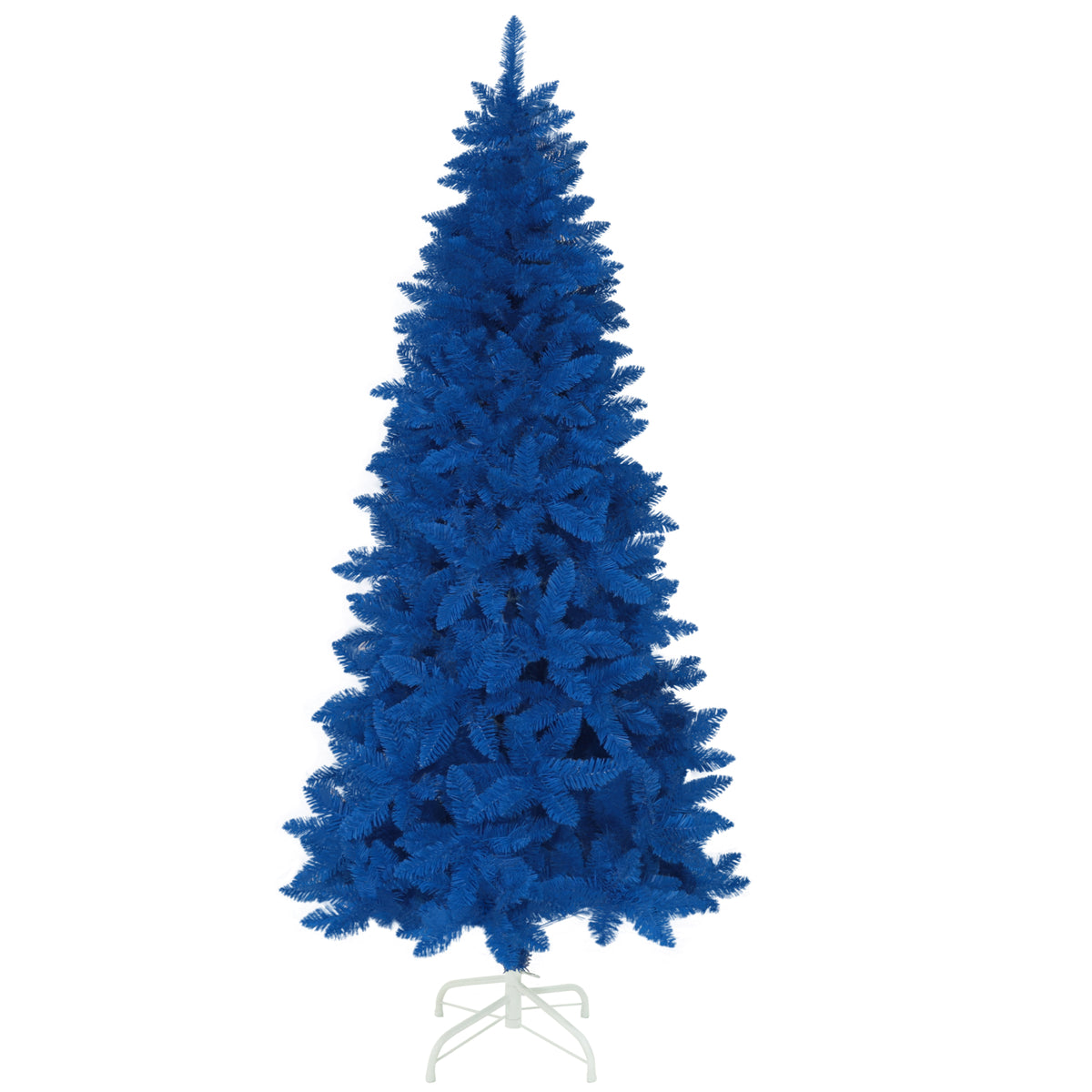 VEIKOUS 6.5ft Pre-Lit Blue Christmas Tree | Slim Pencil Design with 250 Warm White LEDs W