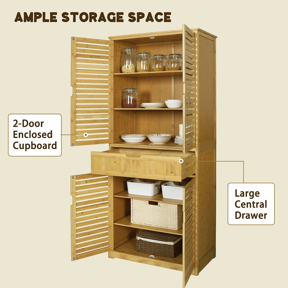 72" Freestanding Storage Cabinet with Shelves