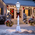 Veikous 6 ft Tall Pre-Lit Energy-Efficient LED White LAMP-Post, Christmas Holiday Outdoor Lighted Decoration for Yard