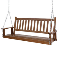 VEIKOUS Outdoor Swing Bench for Porch, 2-Person Wood Porch Swing with Heavy Duty Chains