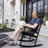 outdoor rocking chairs wooden, Black