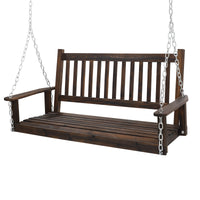 VEIKOUS Outdoor Swing Bench for Porch, 2-Person Wood Porch Swing with Heavy Duty Chains