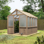 VEIKOUS 6 x 8 x 8 Ft Wooden Polycarbonate Greenhouse