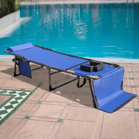 VEIKOUS Outdoor Chaise Lounge Chair with Adjustable Backrest, Blue