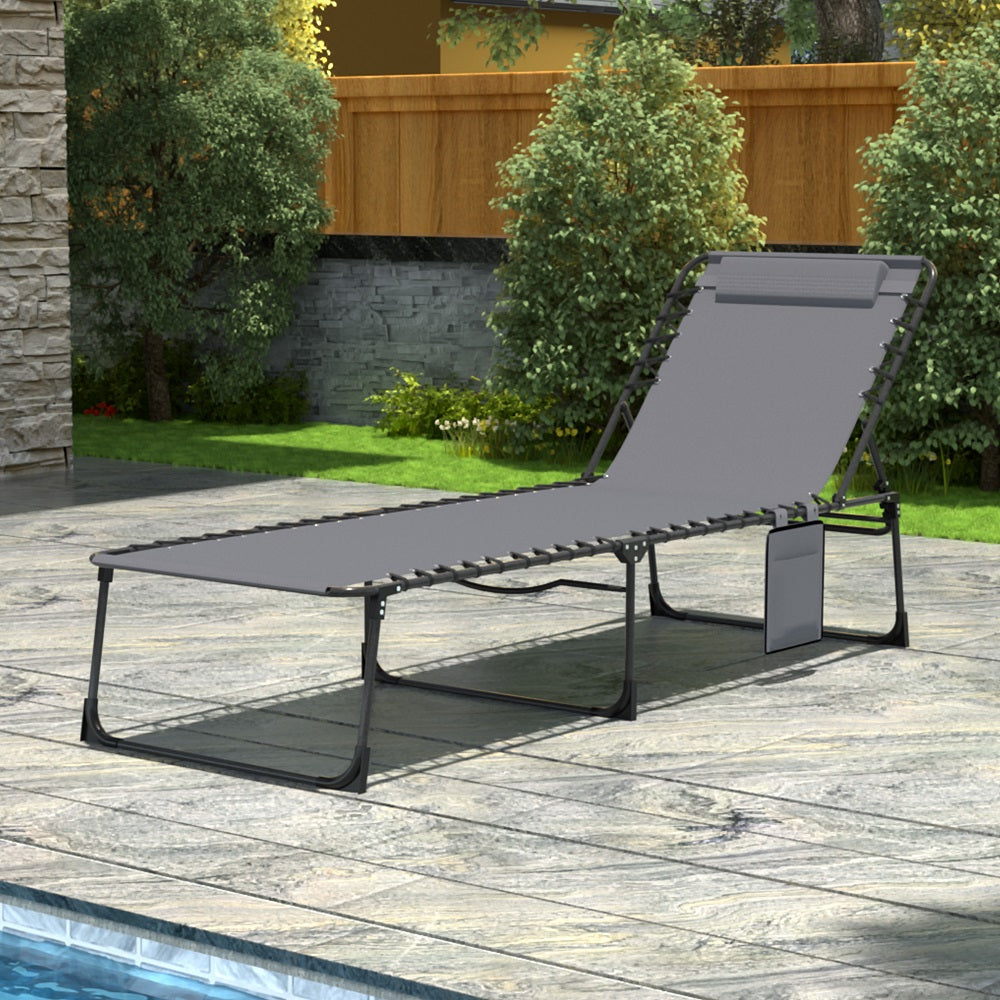 VEIKOUS Folding Chaise Lounge, Gray