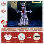 Veikous 4.5FT Iridescent Snowman Outdoor Christmas Decoration for Yard, Outdoor Snowman Holiday Decor
