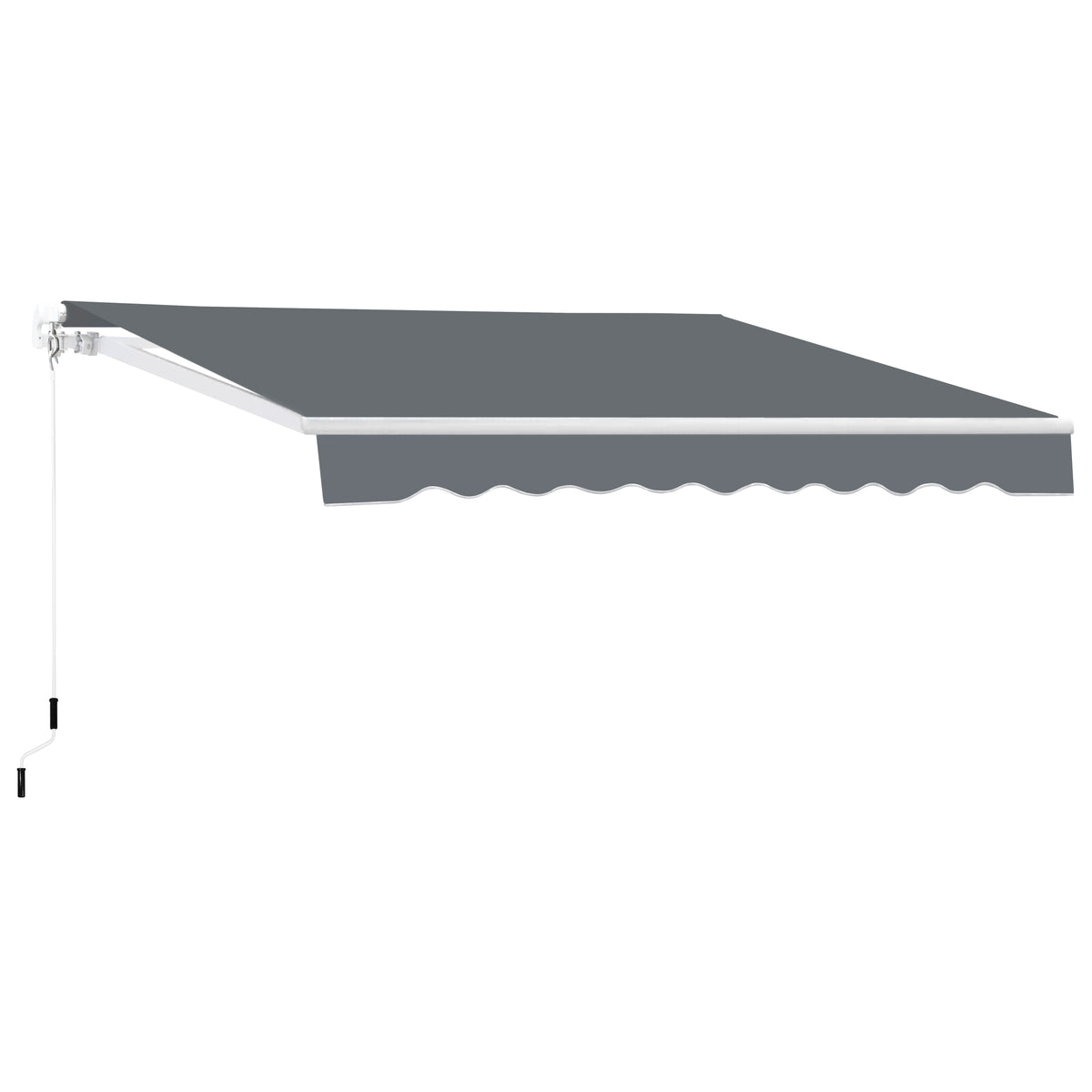 VEIKOUS Retractable Awnings for Patio, Outdoor Shelter with Manual Crank, 10'x8'