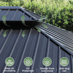 VEIKOUS 10x10ft Double Roof Hardtop Gazebo with Mesh Netting for Patio, Aluminum Gazebo for Backyard 2-Tier Rooftop