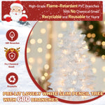 Pre-Lit Pencil Artificial Christmas Tree White for Home Holiday Decor