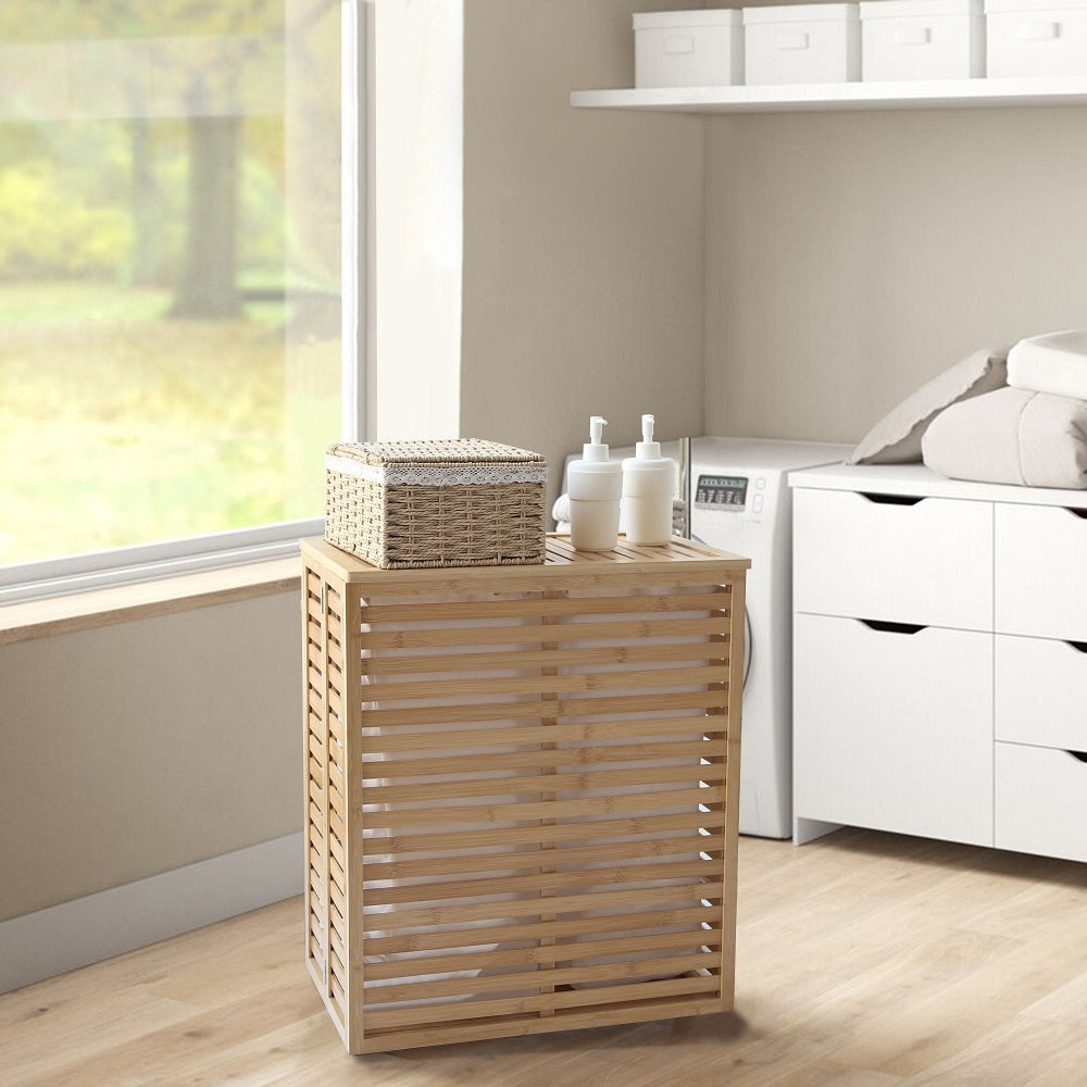 VEIKOUS Foldable Bamboo Hamper