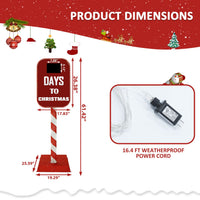 Veikous Outdoor Pre-Lit Christmas Countdown Sign, Light up LED Countdown Sign for Xmas, 5FT