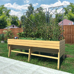 VEIKOUS Raised Garden Bed Outdoor for Vegetables, Large Elevated Planter Box Wood with Liner Design for Herbs