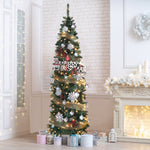 Slim Pencil Christmas Tree Pre-lit with Lights, Artificial Holiday Christmas Tree Home Decoration