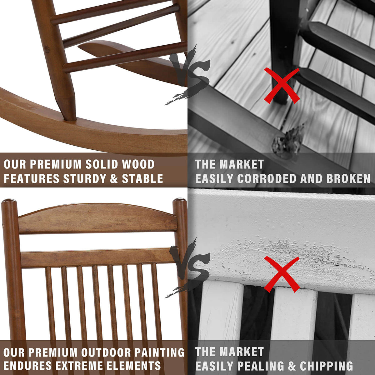 white rocking chair set, Chocolate