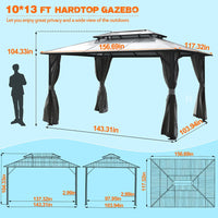 VEIKOUS Aluminum Gazebo with Polycarbonate Roof