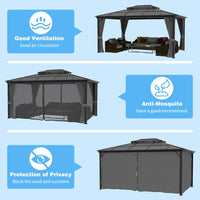 VEIKOUS Aluminum Gazebo with Polycarbonate Roof