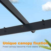 VEIKOUS 10' x 13' Aluminum Outdoor Pergola Canopy, Gray