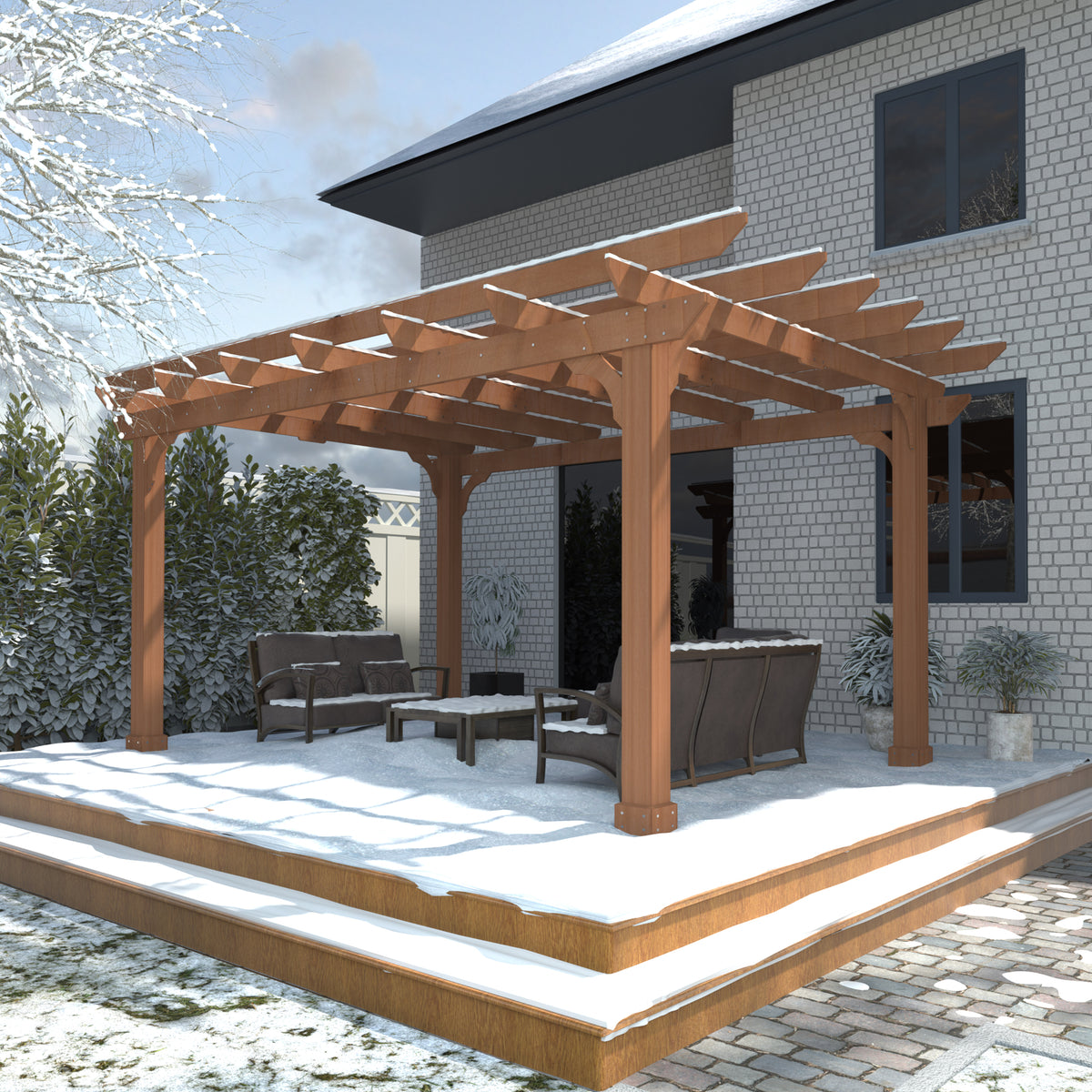 VEIKOUS 12'x10' Cedar Wood Pergola: An Elegant Addition to Your Outdoor Space