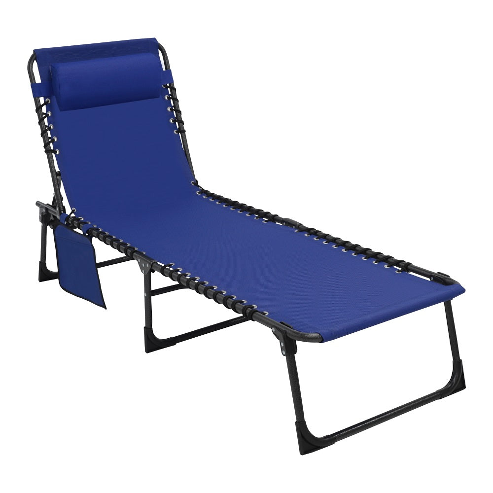 VEIKOUS Folding Chaise Lounge, Blue