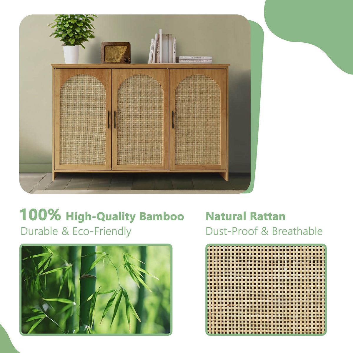 Eco-friendly narrow buffet cabinet