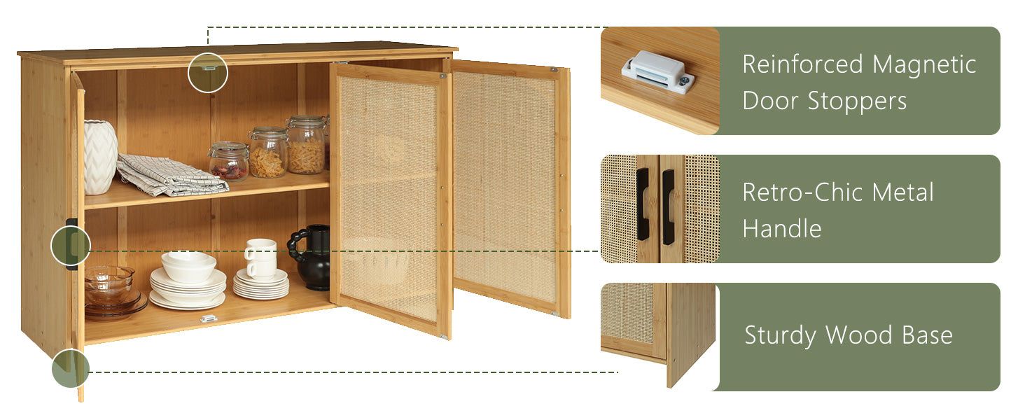 Buffet Cabinet with Retro-Chic Metal Handle