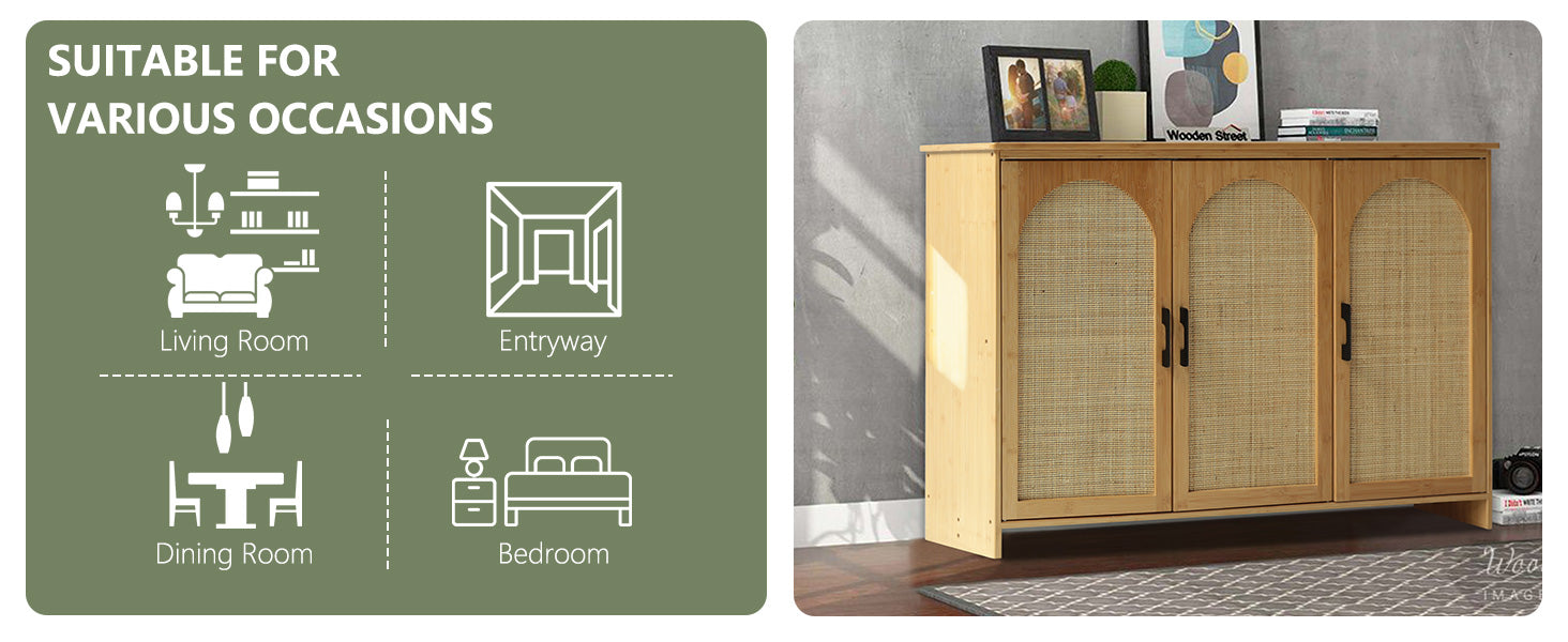 Bamboo sideboard for living room, entryway, dining room, bedroom