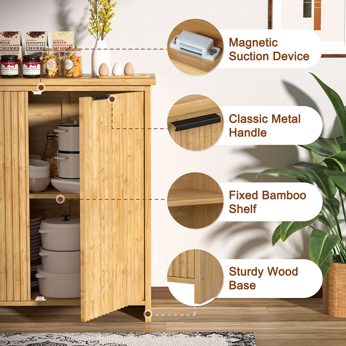 3 door console cabinet