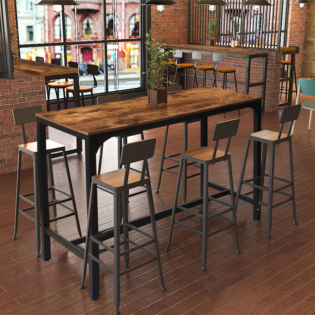 industrial dining table for diet bar